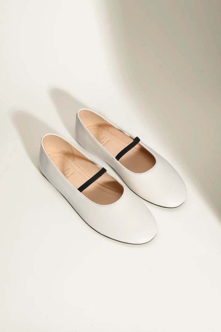 【FELIZ ISA】圆头一字带玛丽珍真皮单鞋百搭软底舒适时尚极简单鞋