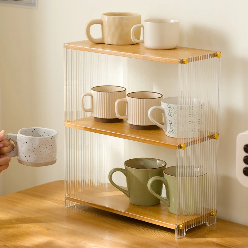 防尘杯子收纳置物架亚克力杯架水杯茶杯展示架子桌面放杯子收纳盒