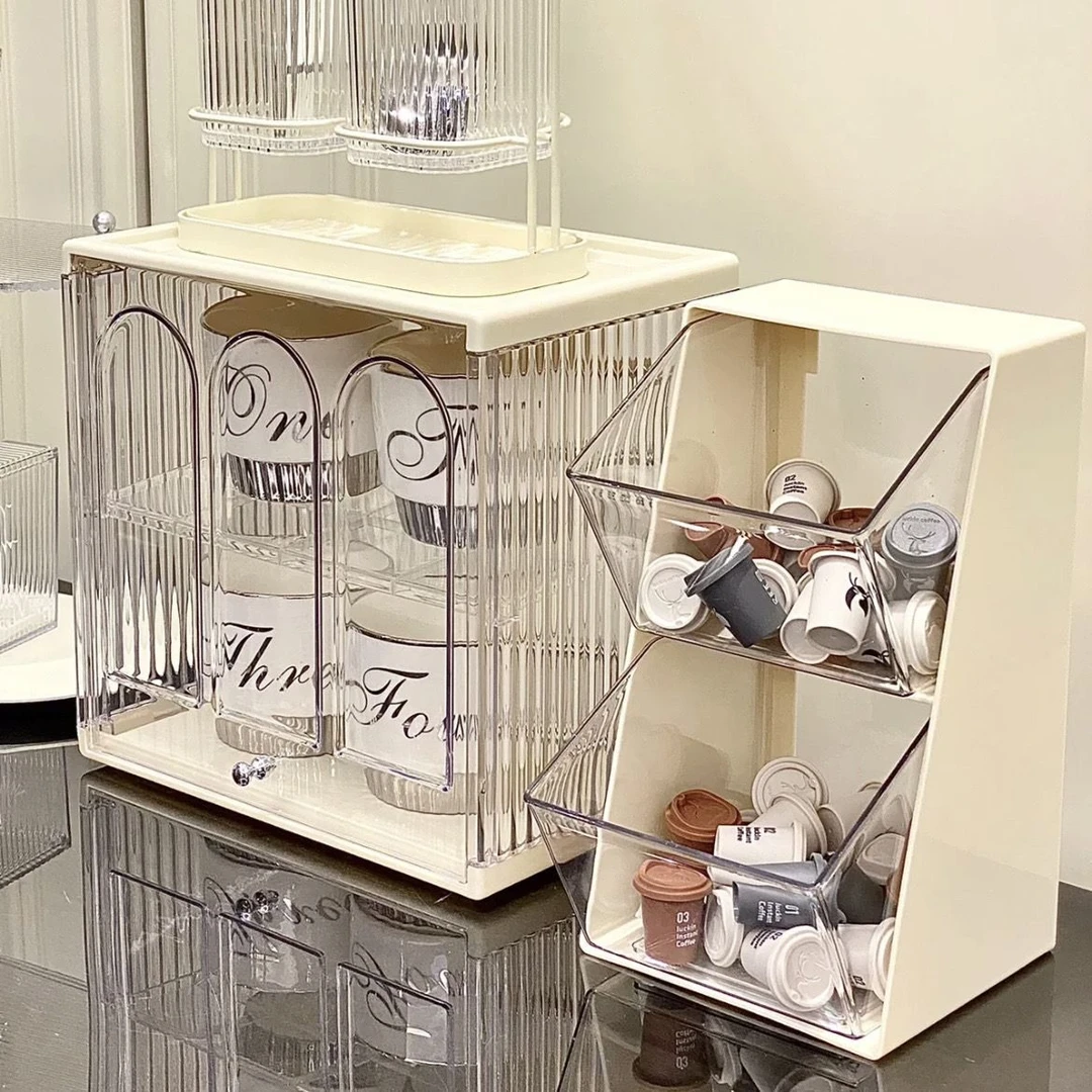 茶包收纳盒茶叶胶囊咖啡收纳架茶水间吧台透明展示架桌面置物架子