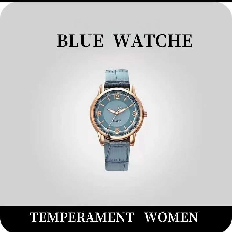 圆盘轻奢女表-036清纯雾霾蓝   气质 菱形  BDH