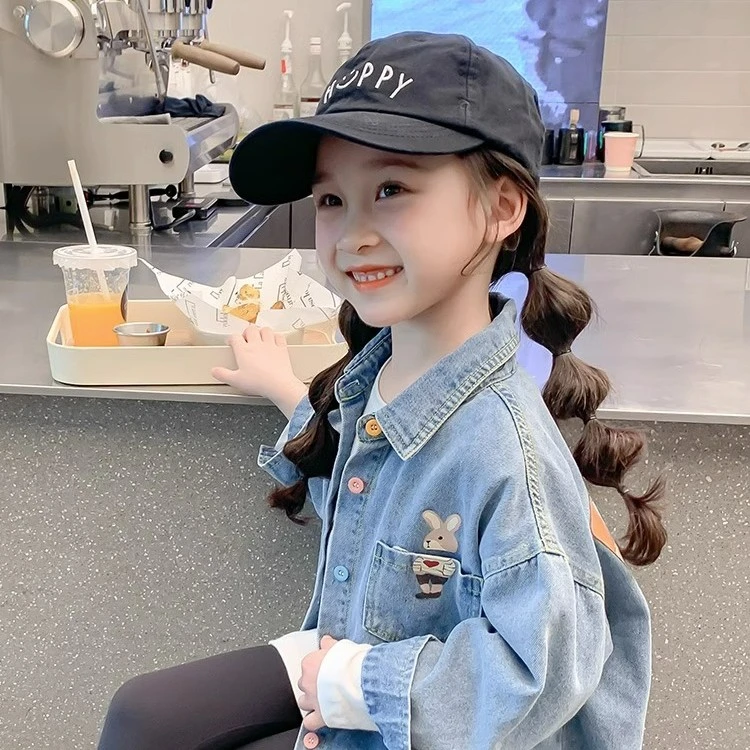 女童牛仔衬衫春秋季2023新款儿童装秋款洋气宝宝长袖上衣秋装衬衣