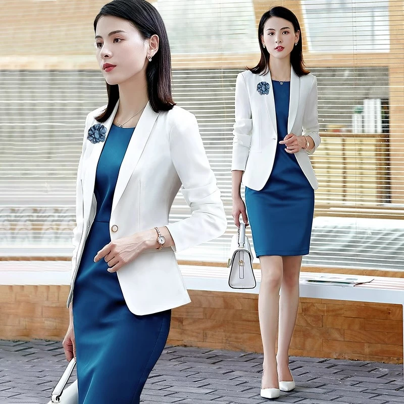 夏季西装外套女主持人时尚职业气质女神范高端洋气西服连衣裙外套