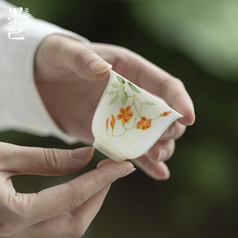 墨己 玉泥-闲叙品茗杯-橙影野灿