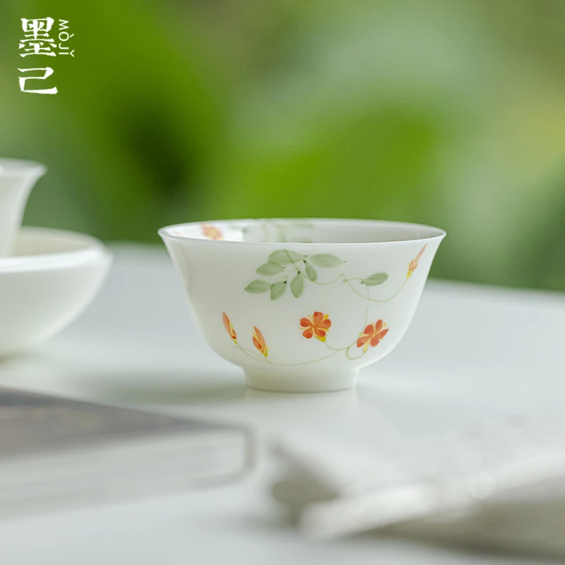 墨己 玉泥-雅颂茶杯-橙影野灿