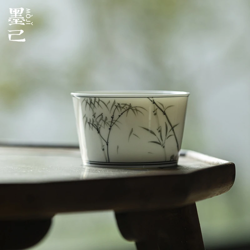 明知山志-玉泥-竹影墨香-直筒茶杯