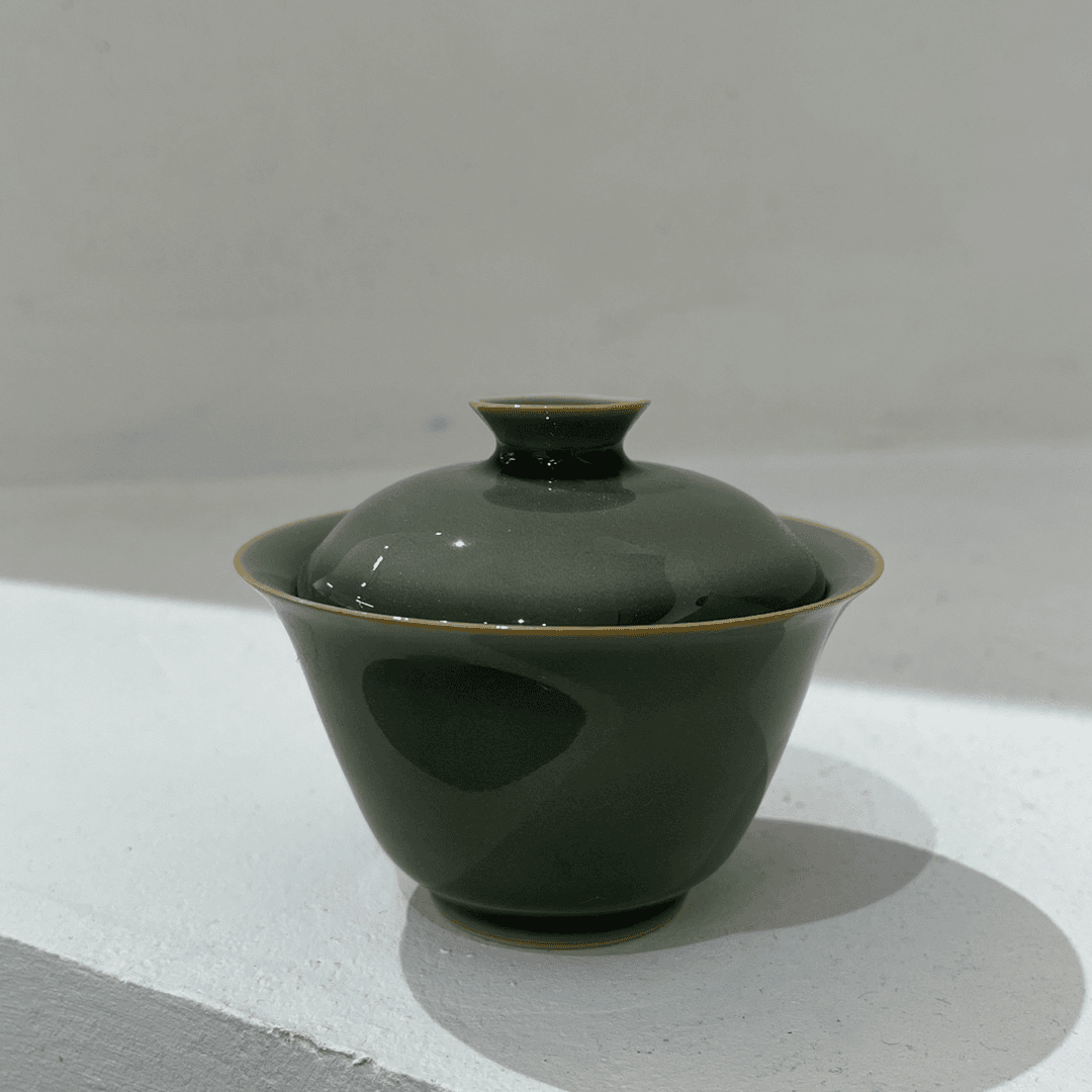 束刻-越窑青瓷-两才盖碗陶瓷茶盖碗
