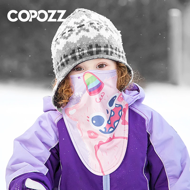 COPOZZ滑雪护脸面罩儿童单板双板面巾冬季骑行三角巾防寒口罩保暖