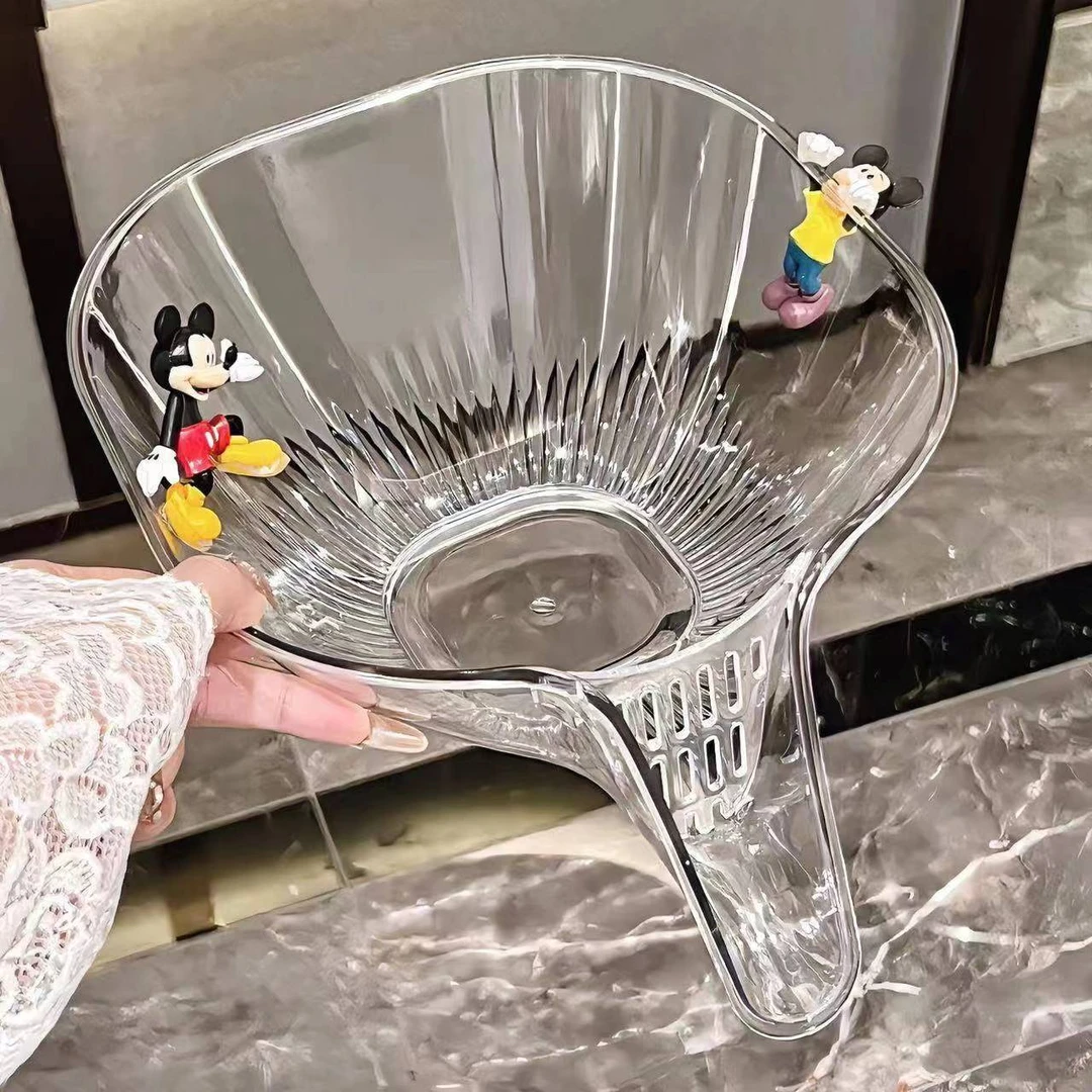 PET多功能沥水篮厨房大容量沥水碗洗米筛果蔬收纳篮洗菜盆菜篮子