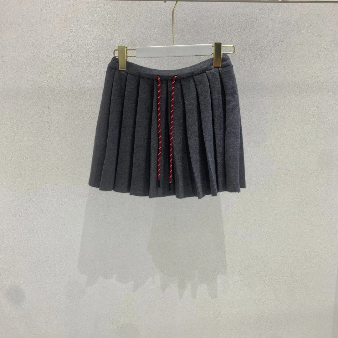 Basic House/百家好24秋抽绳韩版高腰减龄洋气松紧百褶裙