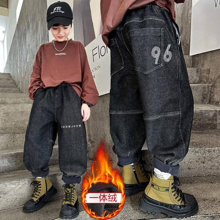 2023新款男童牛仔裤儿童加绒加厚裤子 FZ2037