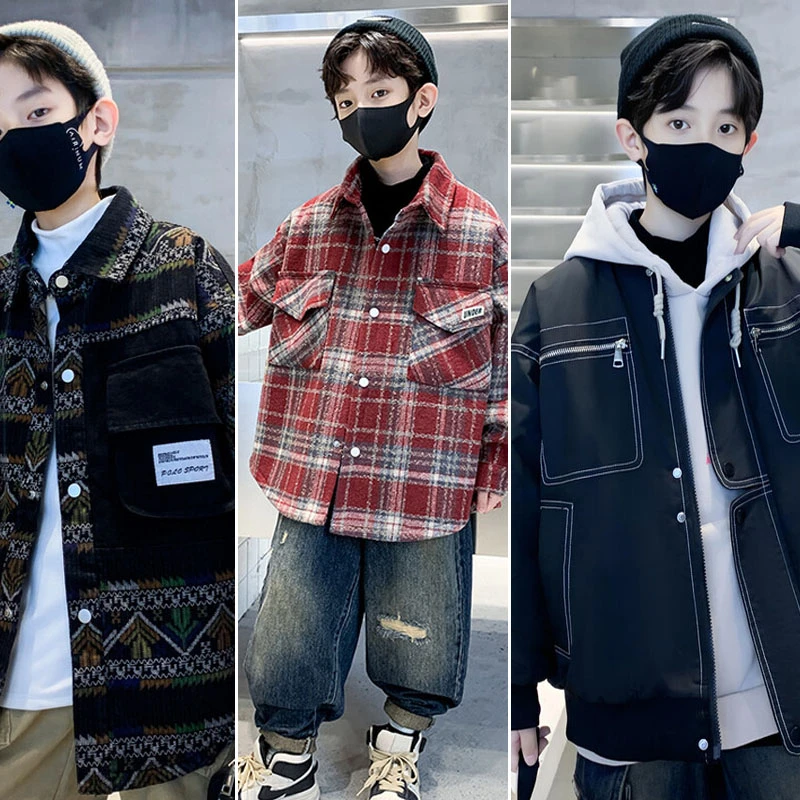 (201-250)儿童冬季组合套装男童三件套组合中性潮款穿搭120-170