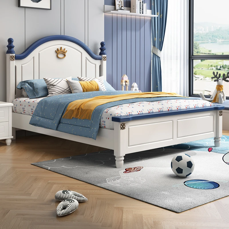 童趣美式橡胶木1.5米实木床现代简约大小户型主卧次卧双人床