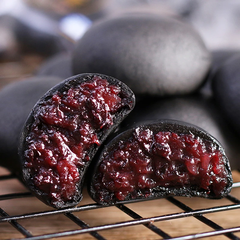 五黑桑葚紫米饼健康代餐桑椹黑米糕糕点早餐饱腹粗粮面包下午茶点