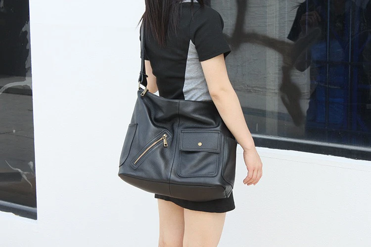 馨馨家 时尚托特包头层牛皮单肩斜挎大包女大容量简约百搭通勤