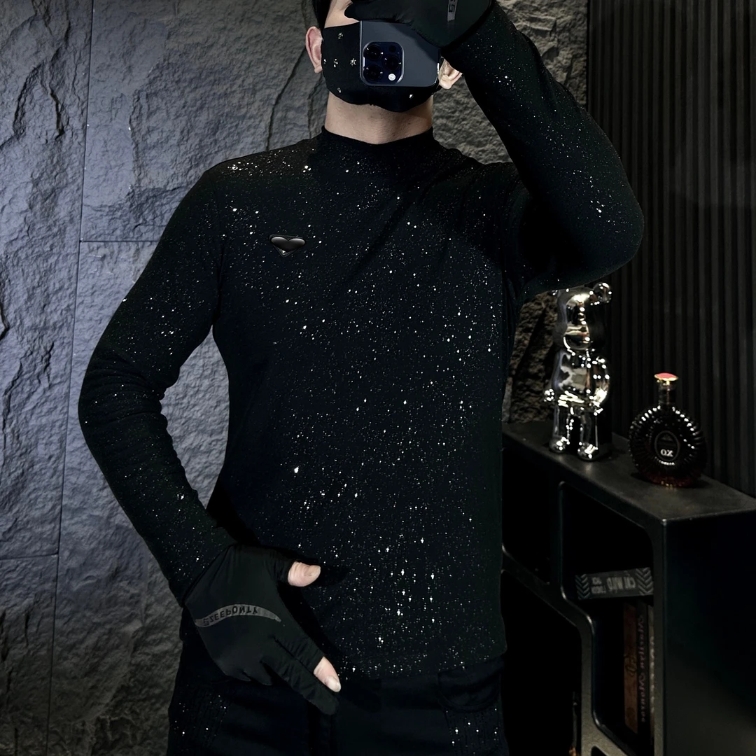 【冬季上新】男士轻奢时尚修身秋冬休闲百搭潮流半高领长袖