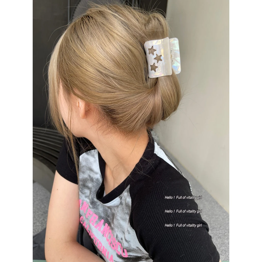 银河掉落世间的星星~醋酸甜酷星星抓夹后脑勺盘发鲨鱼夹发饰女