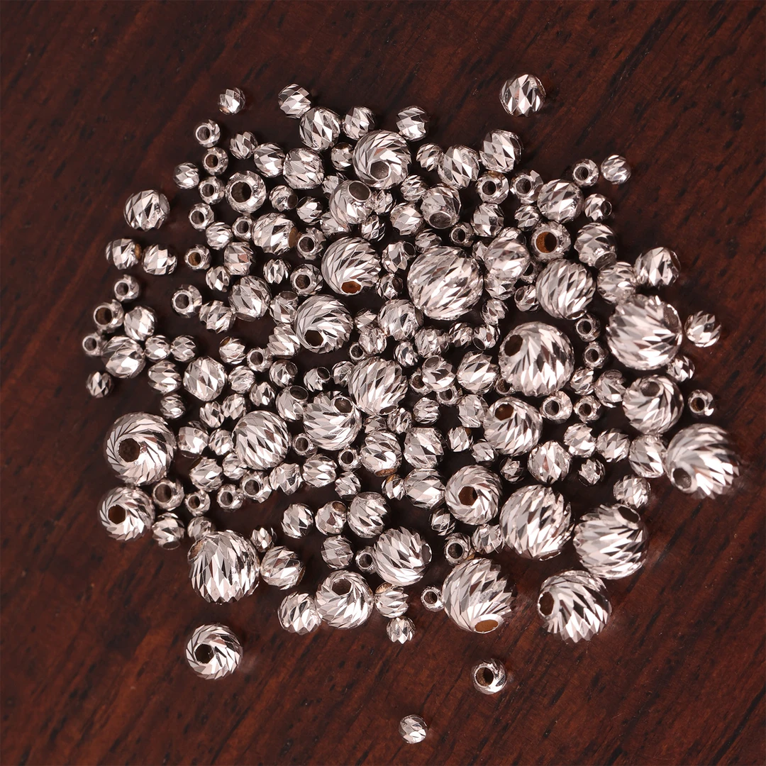 【来福工厂】18k金进口爆闪车花螺纹金珠蹦迪珠散珠不变形实心珠