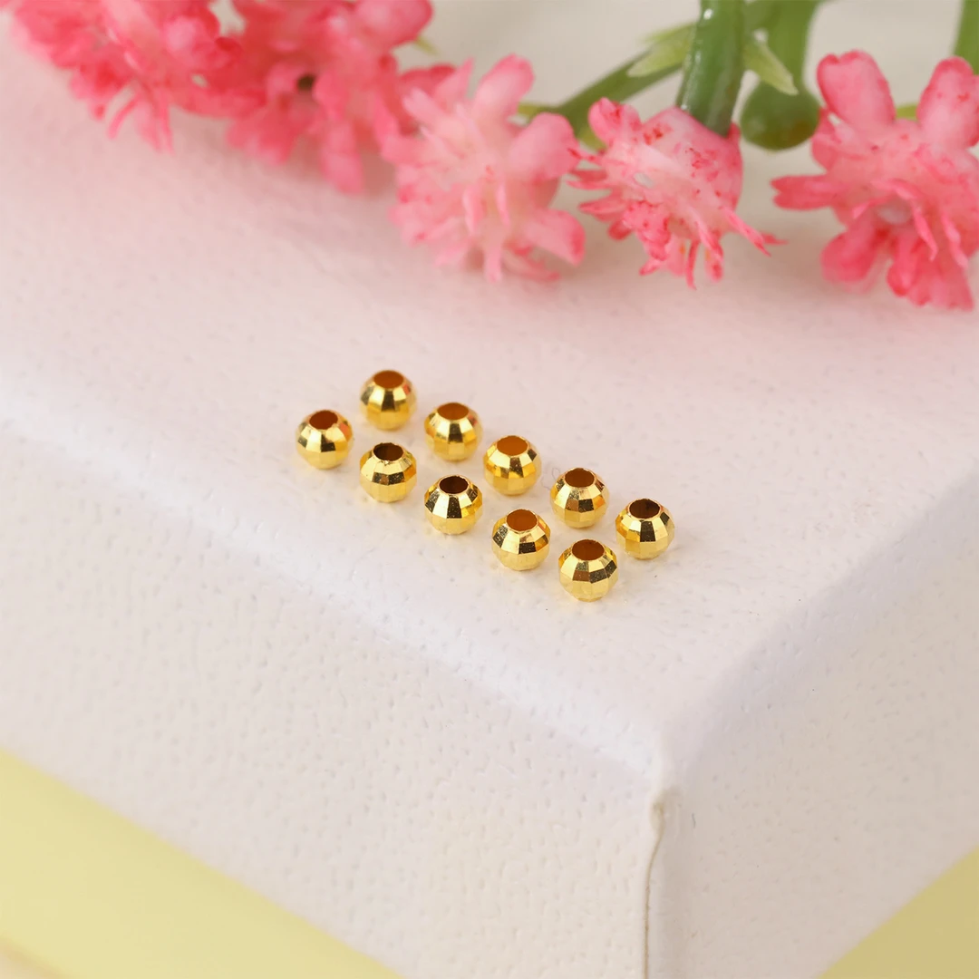 【来福团价】10颗|||18k金爆闪蹦迪珠2.5mmDIY隔珠配饰