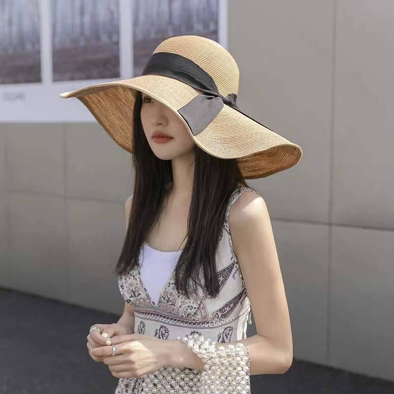 春夏2024日系新款细纤维素遮阳帽大檐盆帽轻薄春夏女潮大沿