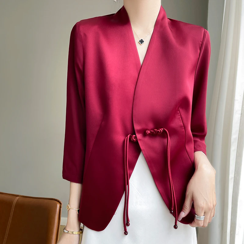 WX.时尚轻奢女装国风新中式盘扣上衣显瘦气质女款衬衫外套SL8129