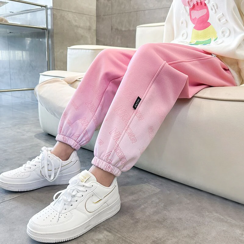 女童裤子春秋款儿童秋装休闲运动裤大童女孩薄款2024新款秋季卫裤