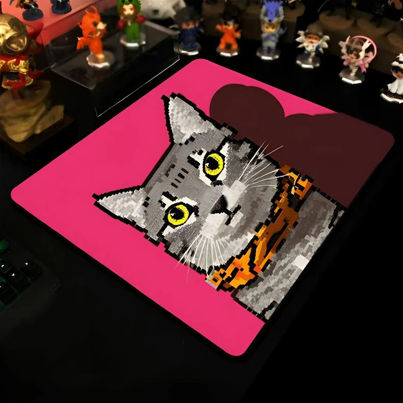 动漫卡通创意方形鼠标垫加大加厚办公日用可爱猫咪桌垫游戏鼠标垫