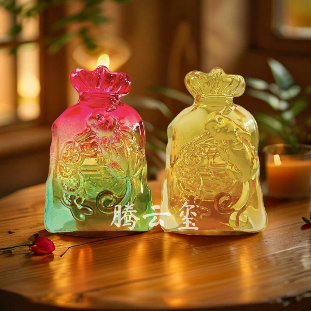 (米袋子）招财琉璃摆件手把件