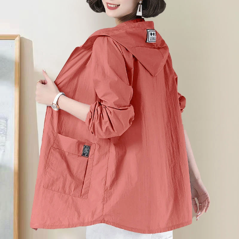 高档防晒衣女款外穿中长款夏季防紫外线透气户外休闲防晒服外套女