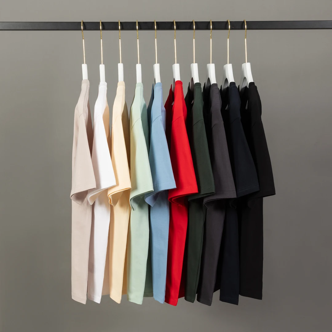 220克呼吸棉新疆精梳棉5A物理抗菌宽松纯色百搭情侣圆领半袖男款