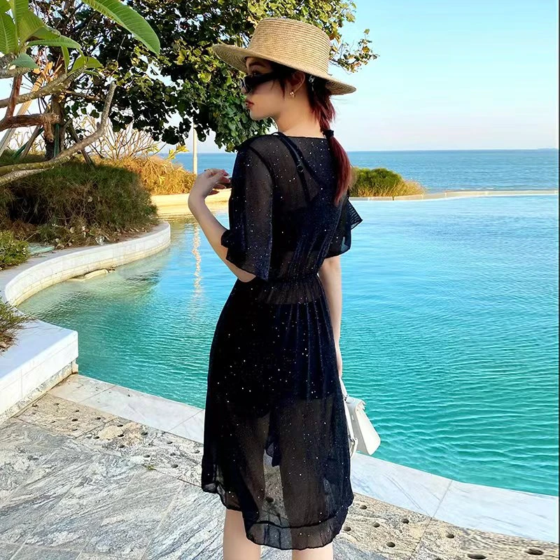 泳衣新款时尚高品质大码分体温泉度假显瘦蕾丝仙女沙滩85－200