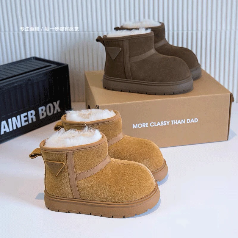 女童雪地靴2024冬季新款加厚儿童雪地棉保暖男童棉鞋时装棉靴潮靴