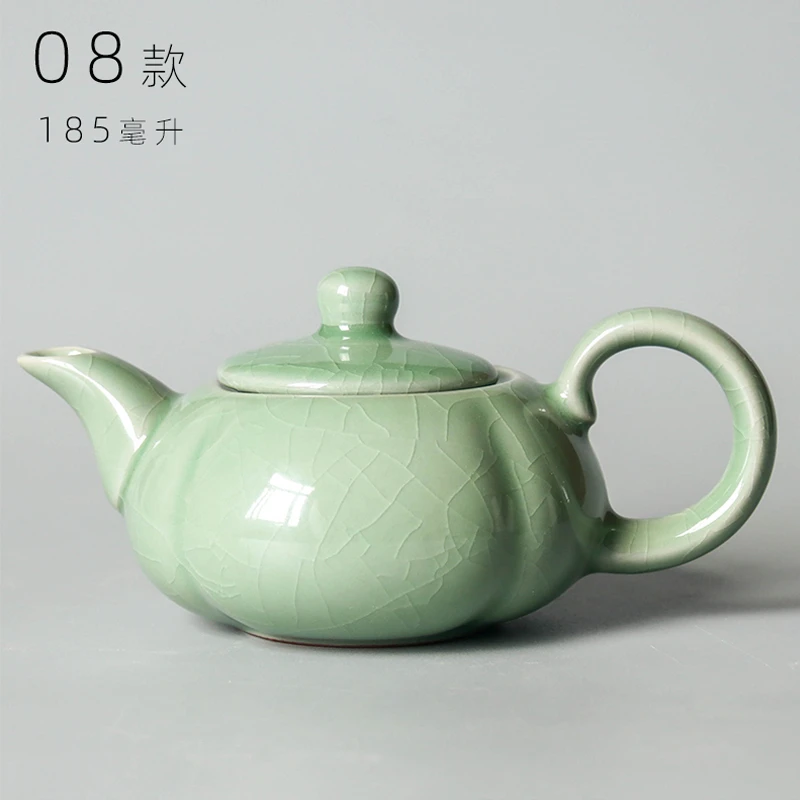 中式汝窑茶壶泡茶家用客厅手工茶水壶冰裂开片陶瓷功夫茶具伴手礼