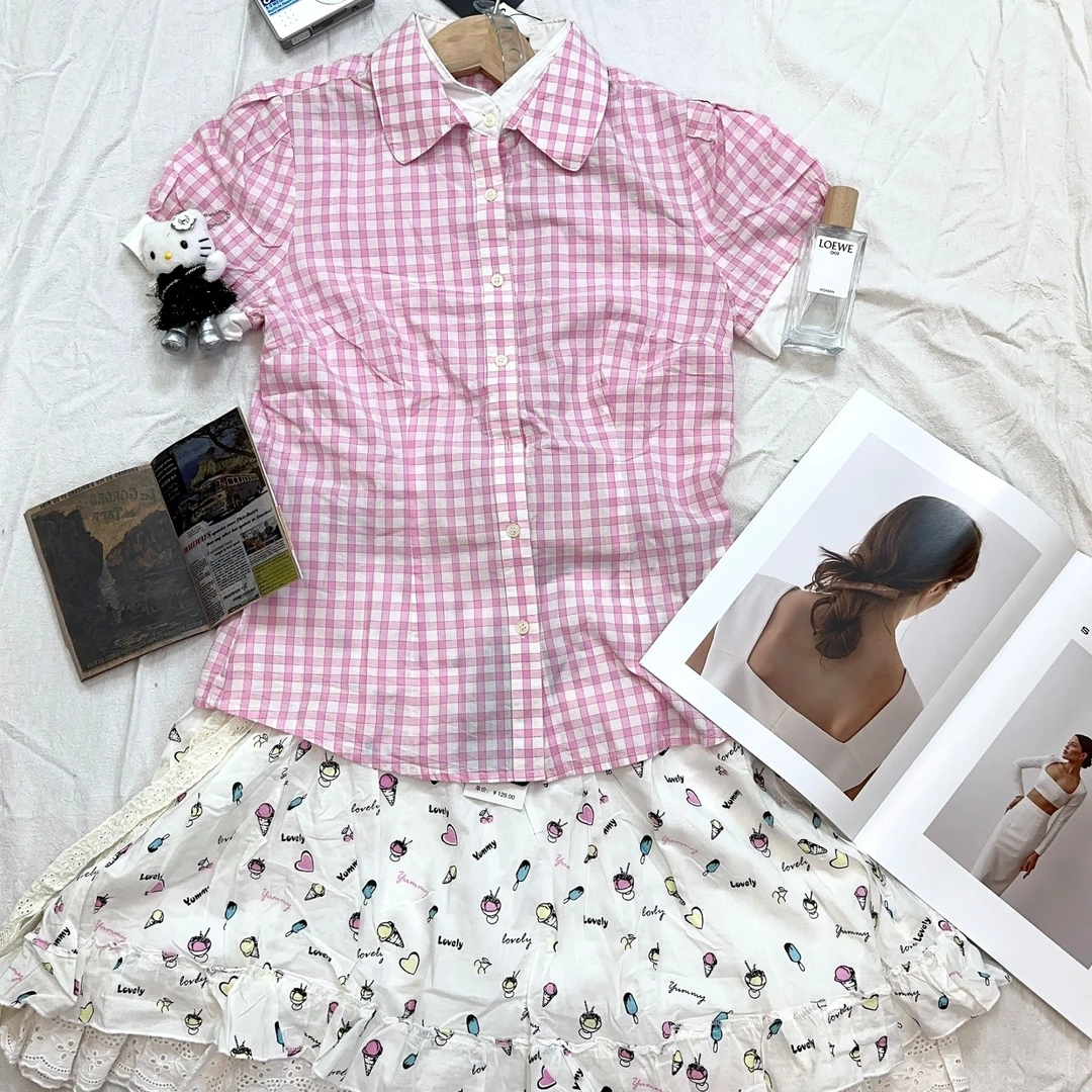 日系y2k森系甜美吊带连衣裙格子套装 No退No换 下单备注编码