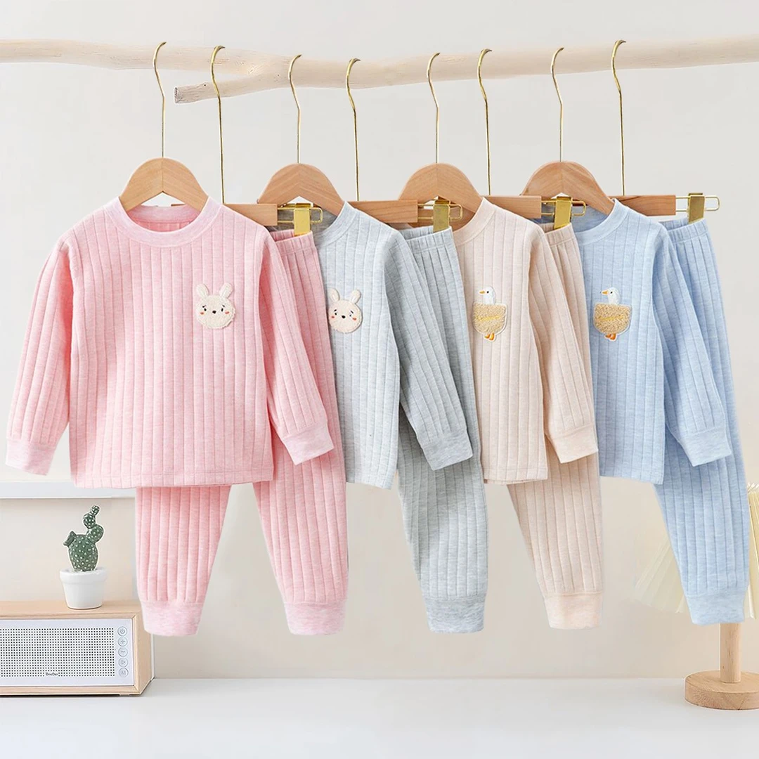 【300g加厚舒绒】J3660儿童睡衣舒绒彩棉秋冬加厚无骨打底秋衣秋裤