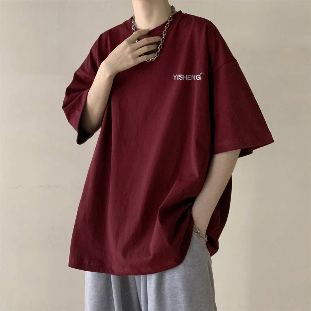 重磅男士短袖t恤夏季2025新款ins潮牌百搭纯棉青少年半袖体恤男装