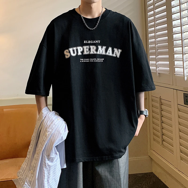 重磅纯棉短袖t恤男夏季2024新款ins潮流潮牌宽松百搭男士港风韩版