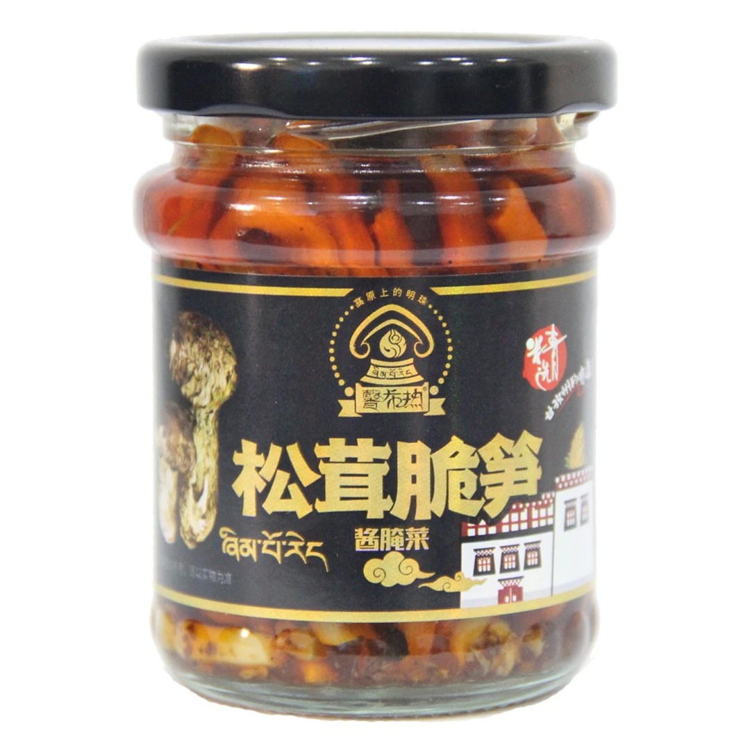 松茸脆笋甘孜高原特产脆爽开胃下饭菜瓶装150克香辣麻竹笋酱菜