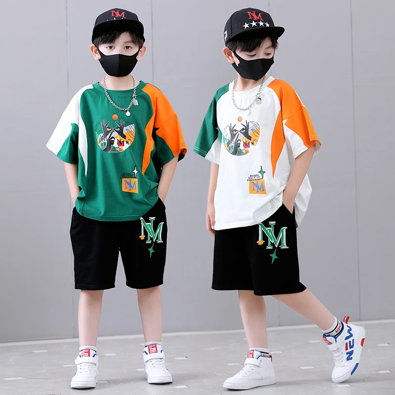 童装男童夏季套装2025新款6-12岁男孩帅气短袖炸街夏装洋气儿童潮