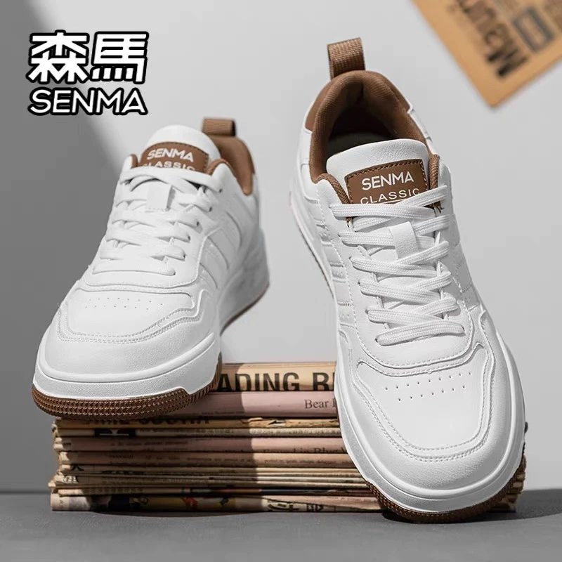 SENMA/森马男鞋秋冬季百搭运动休闲板鞋初中学生厚底增高小白潮鞋