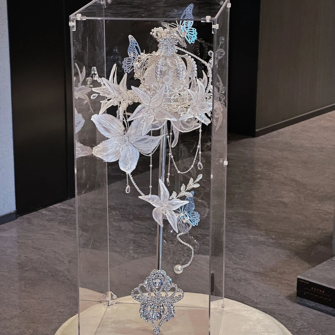 权杖手捧花水晶婚礼diy材料包珍珠婚纱配饰新娘闺蜜新婚手工礼物