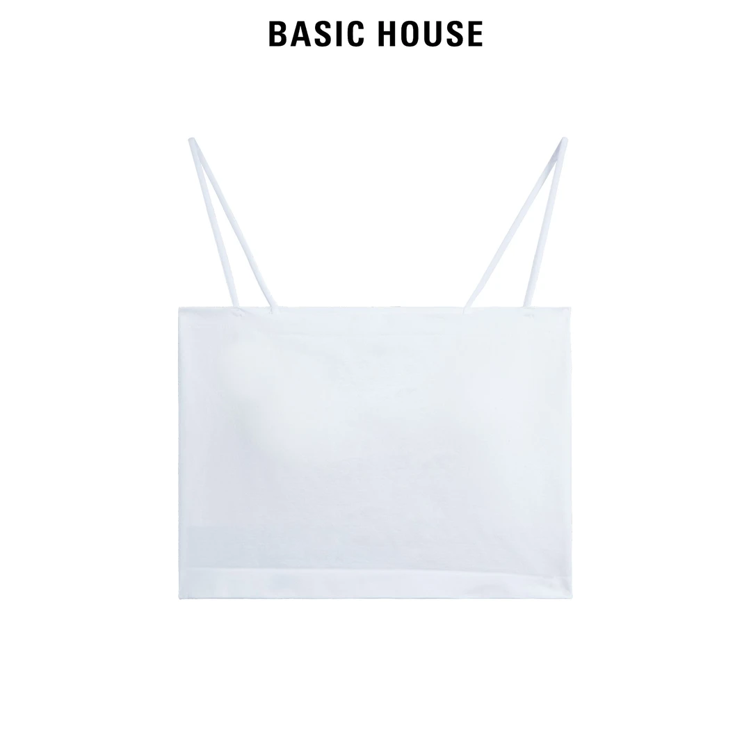 Basic House/百家好甜酷辣妹短款内搭内衣女夏外穿带胸垫白色美背