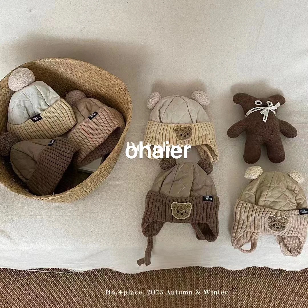 超可爱小宝贝保暖小熊帽