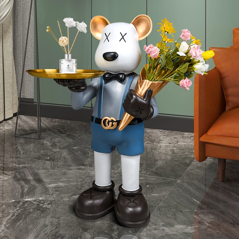 【小扬哥甄选】暴力熊花瓶摆件大型落地家居客厅轻奢电视柜地台卡