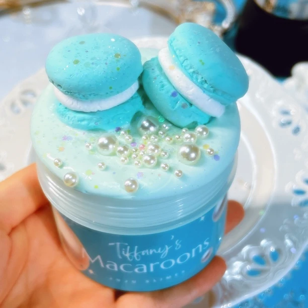 蒂芙尼马卡龙｜牛头紫皮超厚实白胶混粘土安全解压玩具猪猪史莱姆