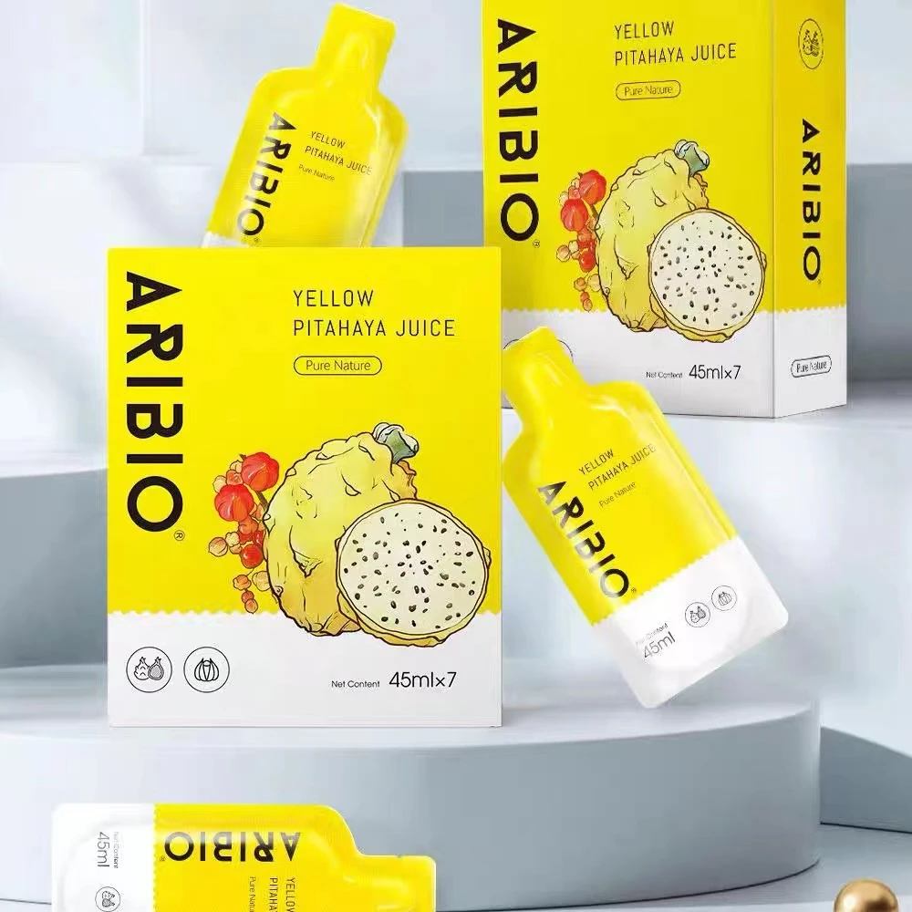ARIBIO原装进口小黄条黄火龙果汁果泥噗噗促排神器高纤维饮燕窝果