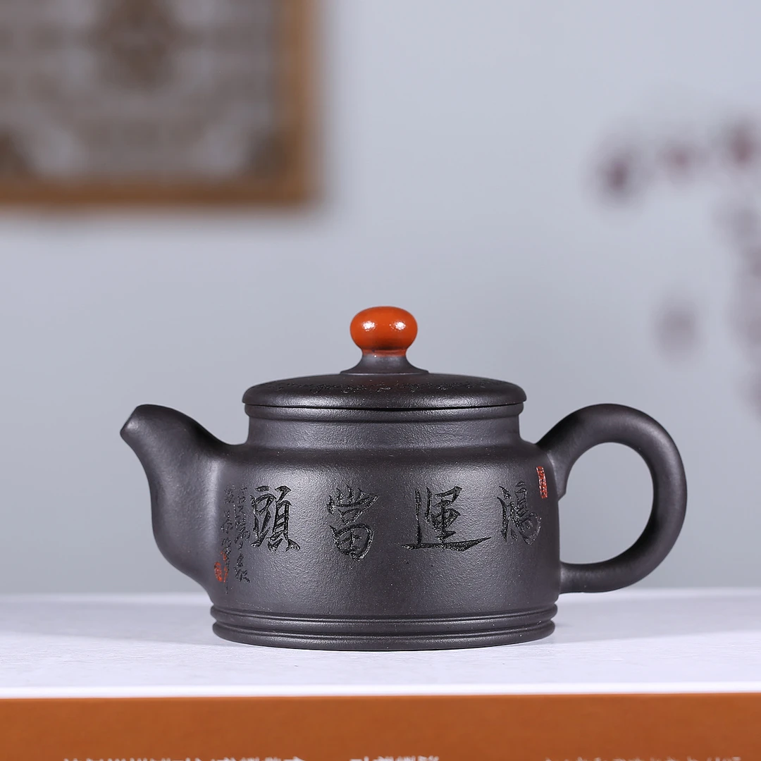 老壶老料宜兴市丁蜀镇紫砂壶鸿运当头茶具手工原矿黑泥茶壶茶具