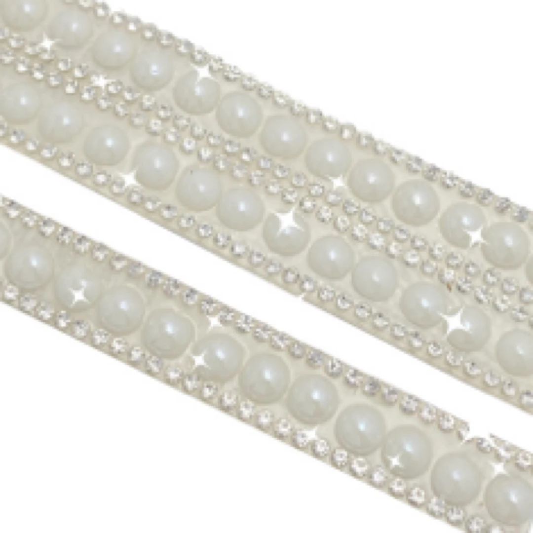 云锦新品时尚陶瓷珍珠水晶玻璃钻条DIY服装饰品服饰配件材料