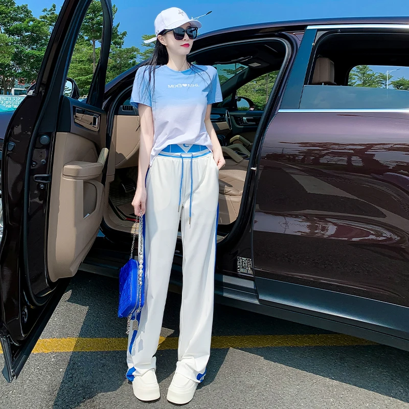 韩系洋气感宽松设计感夏季短款上衣套装2025新款春夏款两件套潮牌