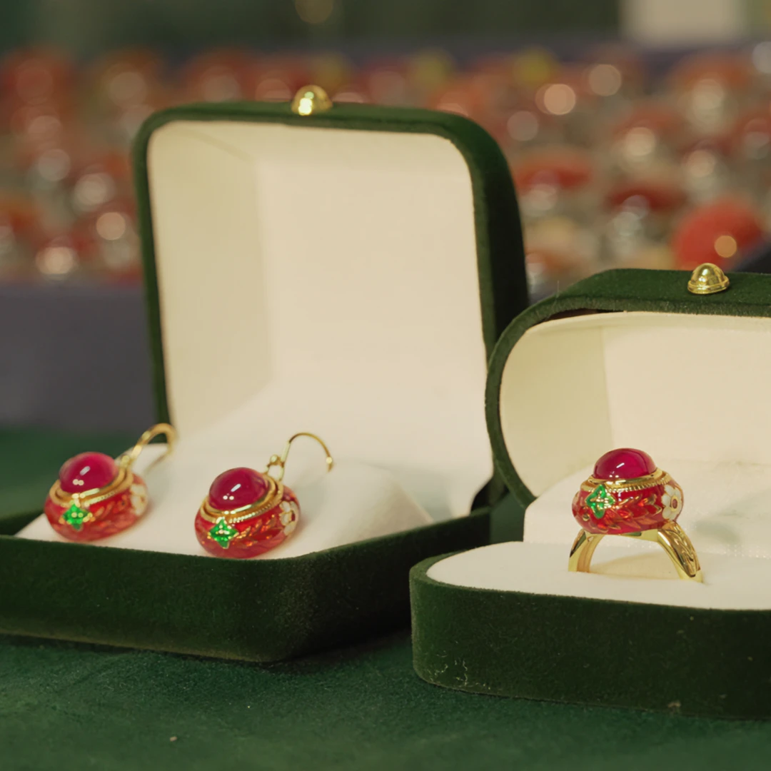 合金戒指 【去野知物】｜香浮花月｜宝藏店铺红色宝宝玉石戒指耳环