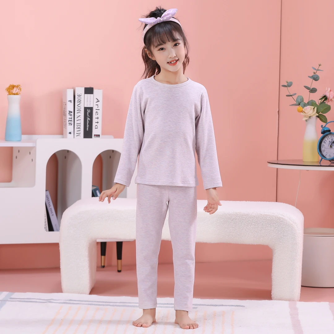 儿童德绒秋衣秋裤套装女童保暖内衣加绒加厚2024新款女孩打底冬季
